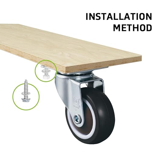 2.5'' Caster Wheels Set of 4 Heavy Duty No Noise Castors, Swivel Top Plate - Image 5