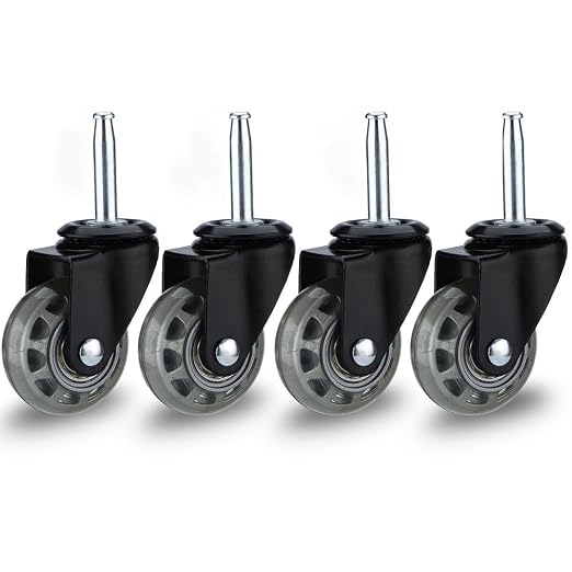 2 inch Floor Friendly Rubber Caster Wheels, Furniture Swivel Casters Set of 4 by Unknown
