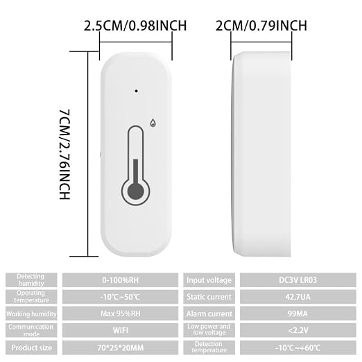 Loopo Smart WiFi Hygrometer Thermometer, 2.4GHz Indoor Temperature Humidity - Image 9