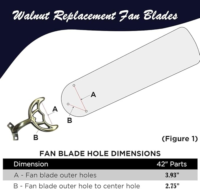 16 ½" Ceiling Fan Blades, Fan Replacement Blades - Image 4