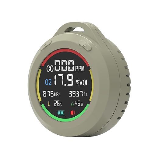 6-in-1 Portable Oxygen Monitor, Environmental O2 Monitor - Image 3