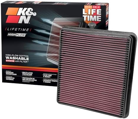 K&N High-Flow Original Lifetime Engine Air Filter: Increase Power: Premium by KNEngineeringInc