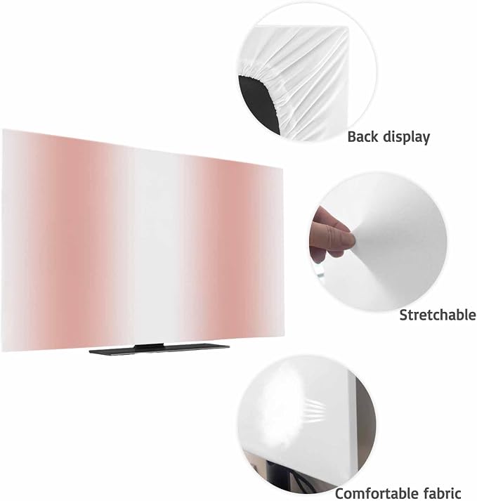 Coral Red White Gradient Indoor TV Cover, Elastic TV Screen Protector Modern - Image 7