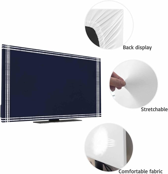 Pure Color Deep Blue Theme Indoor TV Cover, Elastic TV Screen Protector - Image 7