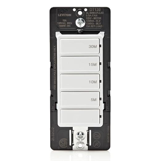 Leviton Countdown Timer Switch for bathroom fan and household lights, by Leviton