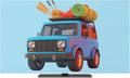 Blue Travel Trucks Indoor TV Cover, Elastic TV Screen Protector Skiing Camping by Unknown