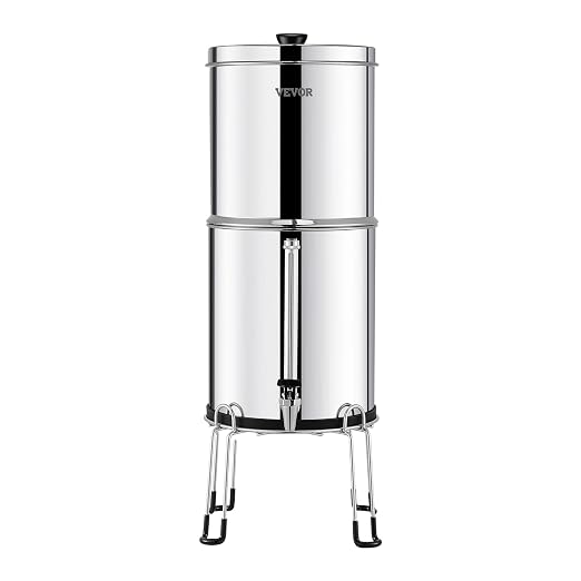 VEVOR Gravity-fed Water Filter System, 2.25G 304 Stainless-Steel Countertop - Image 9