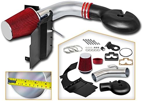 Cold Air Intake System with Heat Shield Kit + Filter Combo RED Compatible - Image 2