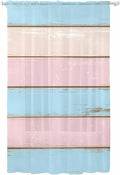 Sheer Curtains 96 Inches Long, Farmhouse Country Shabby Striped Privacy Voile by Unknown