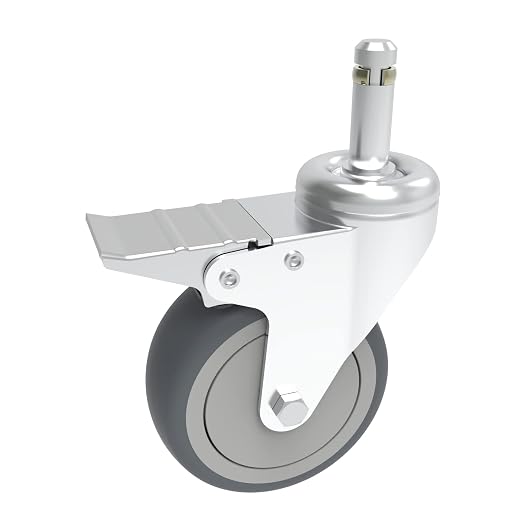 RILIDRI 3-Inch Swivel Stem Caster, 7/16-Inch Stem Diameter Rubber Wheel - Image 9