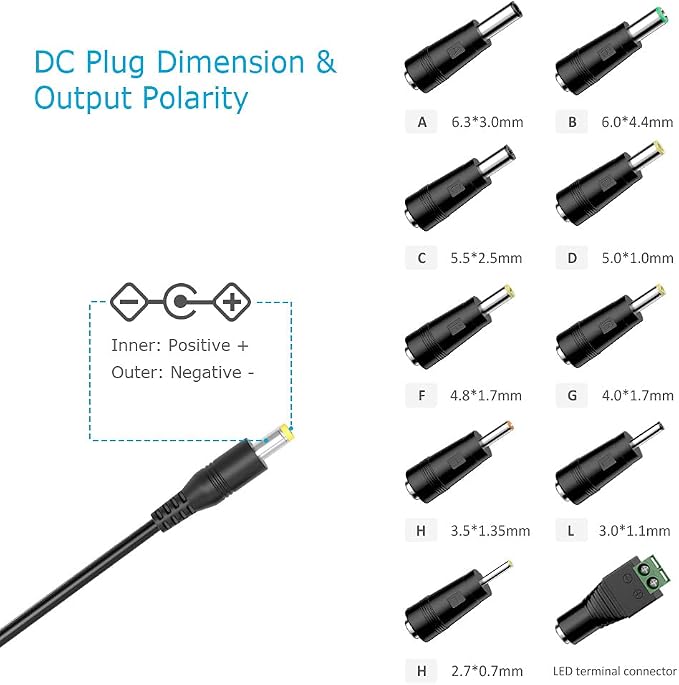 Belker 12V 3A 2.5A AC DC Power Adapter Supply Cord Wall Charger 5.5 x 2.1mm Plug - Image 2