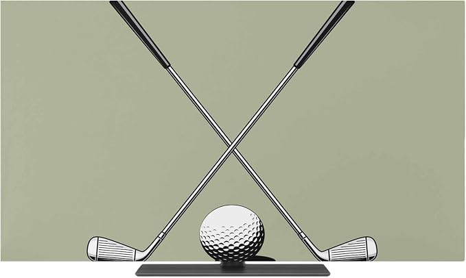 Gradient Sage Green Indoor TV Cover, Elastic TV Screen Protector Cartoon Golf - Image 2