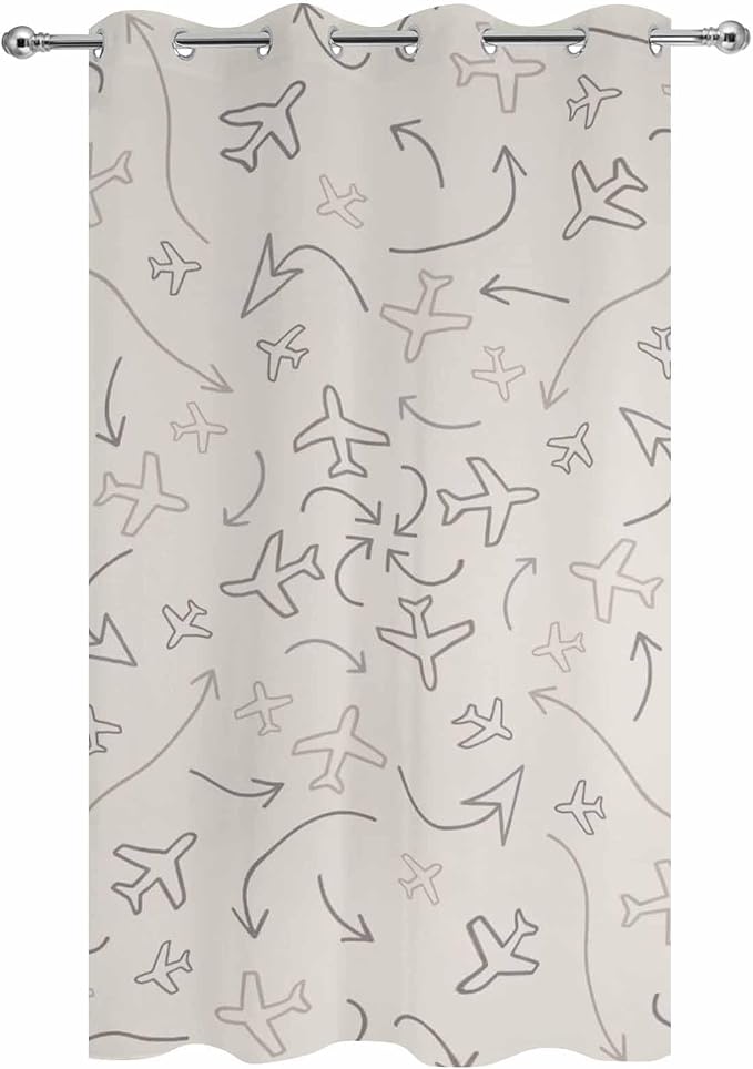 Abstract Airline Route Waterproof Outdoor Curtains - Image 2