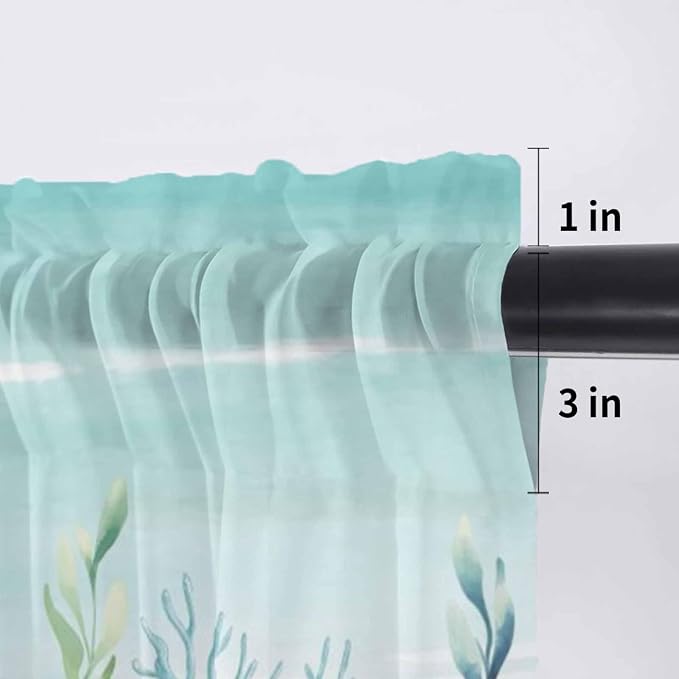 Summer Beach Sheer Valance Curtains - Image 7