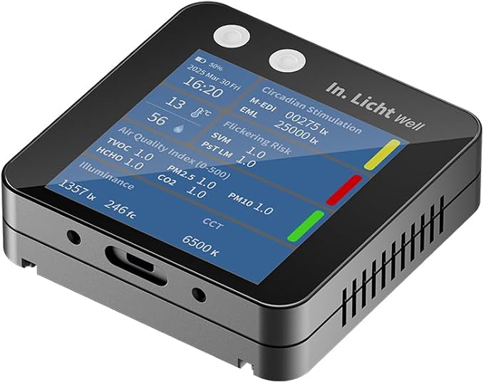 In.Licht Well-PortableWELL‑Certified 19‑in‑1 Light & Indoor Air Quality Monitor - Image 8