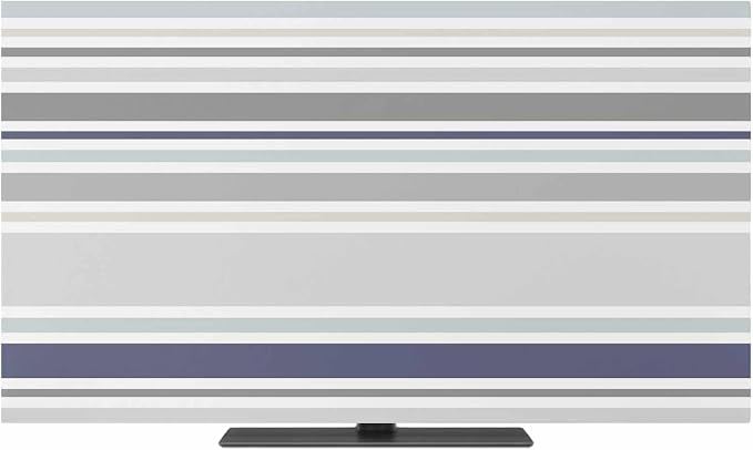 Minimalist Stripes Gray Blue Beige Indoor TV Cover, Elastic TV Screen Protector by Unknown