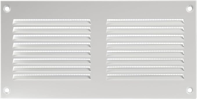 HVAC OV 8" x 4" Inch White Metal Ducting Grille by HVACOV