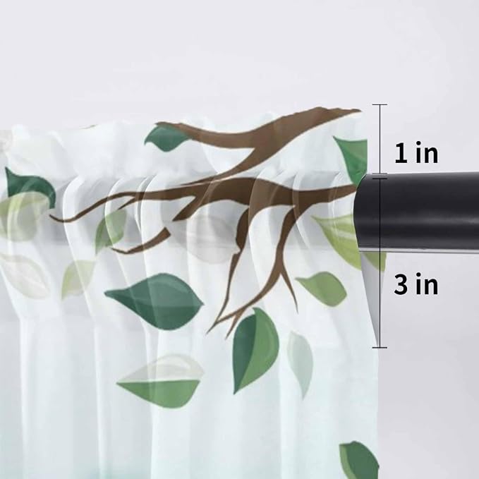 Easter Sheer Valances for Windows 60"x18", Light Filtering Kitchen Curtains - Image 7
