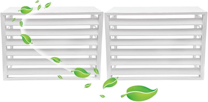 Aluminum Air Conditioner Fence Set of 2, Louvered Outdoor AC Unit Cover by Unknown