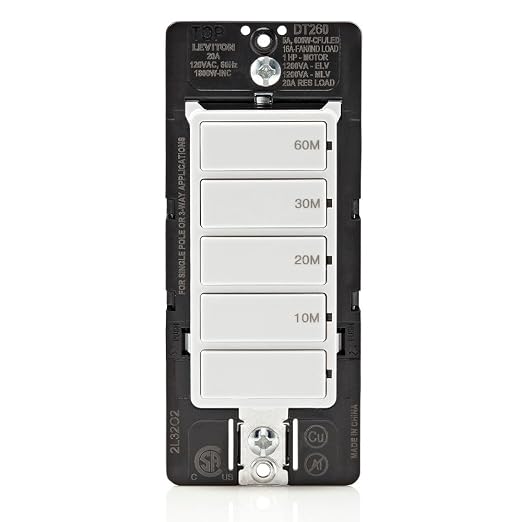 Leviton Countdown Switch for bathroom household lights, 10-20-30-60 min by Leviton