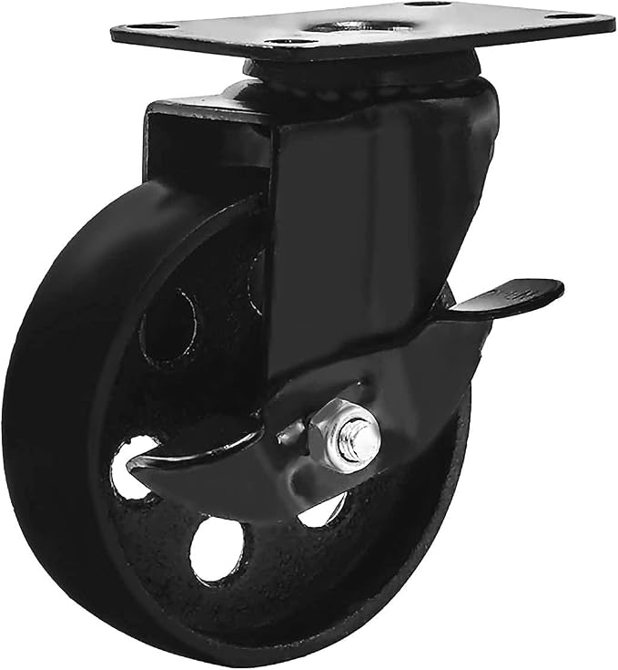 FactorDuty Set of 4 Metal Swivel Plate Caster Wheels - Image 7