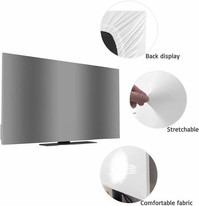 Minimalist Gray Gradient Art Indoor TV Cover, Elastic TV Screen Protector - Image 7