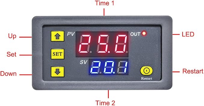 2Pcs Timer Delay Relay Programmable Cycle Timer Switch ON-Off Control LED - Image 2