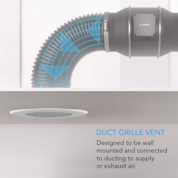 AC Infinity Wall-Mount Duct Grille Vent - Image 2