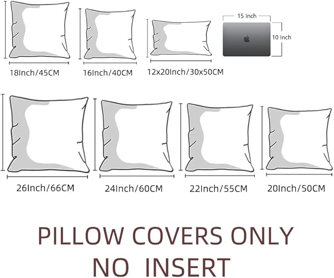 Fancy Homi 4 Packs Decorative Throw Pillow Covers for Living Room Couch Bed, Modern Farmhouse Boho Home Decor, Accent Cushion Case (20 x 20-Inch, Grey Blue)