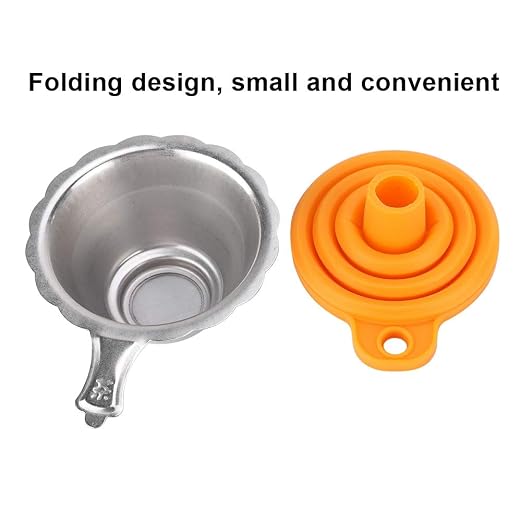 3D Printer Metal Filter Funnel, 3D Printer Resin Foldable Silicone Funnel+Metal - Image 2