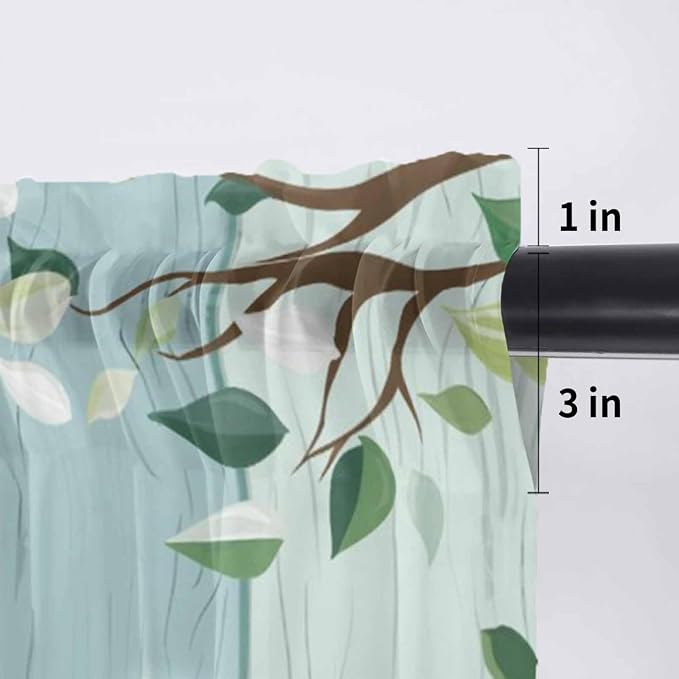 Easter Sheer Valances for Windows 42"x18", Light Filtering Kitchen Curtains - Image 7