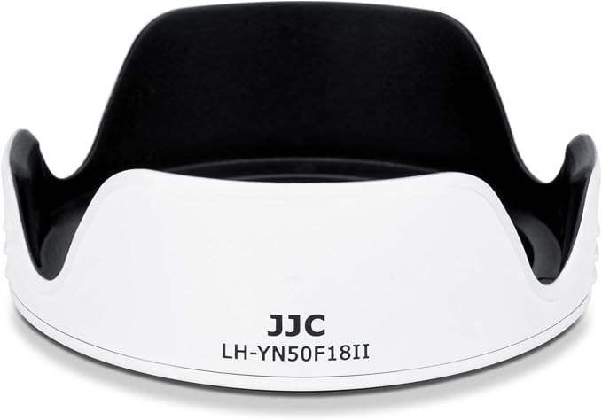 White Lens Hood for Yongnuo YN 50mm f/1.8 II Lens, Reversible Lens Shade by JJC