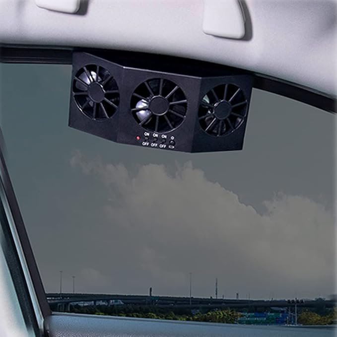CYDZSW Car Solar Powered Window Exhaust Fan, Solar Power Air Vent Radiator - Image 4