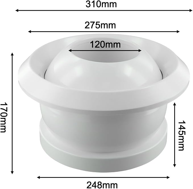 ABS Round Air-Conditioning Exhaust Vents, 360 Degree Rotating Spherical Jet - Image 9