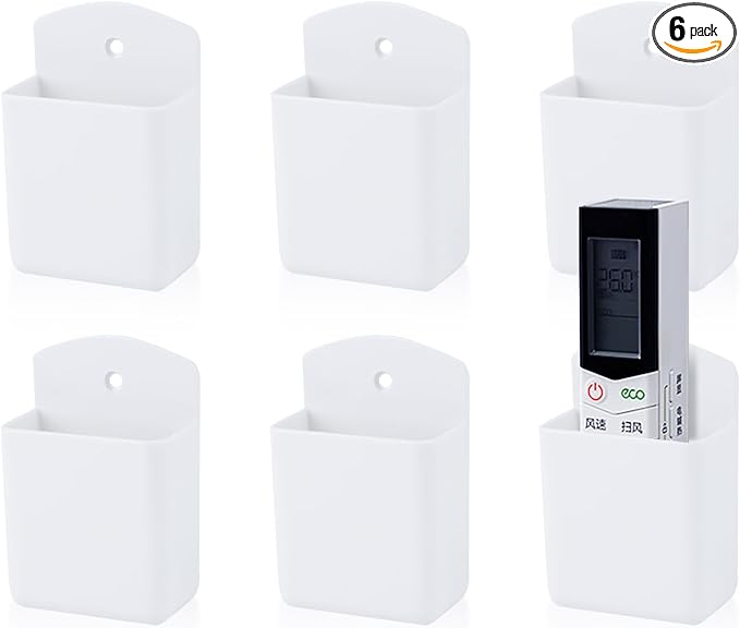 6 Pack Remote Control Holder Wall Mount Self Adhesive Media Controller by TIE-DailyNec
