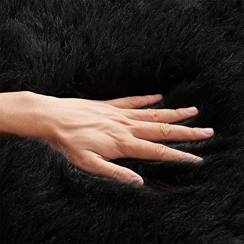EasyJoy Ultra Soft Fluffy Rugs Faux Fur Rug Chair Cover Seat Pad Fuzzy Area Rug (Black, 2x6 ft Rectangle)