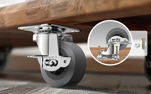 2" Caster Wheels, Casters Set of 8, Heavy Duty Casters - Image 4