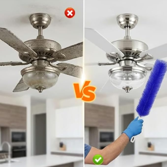Bendable Microfiber Head Reusable Dust Remover Fan Cleaner Brush - Image 3