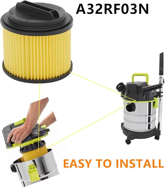 2 PACK Amigriki yellow A32RF03N Replacement Cartridge Vacuum HEPA filter - Image 4