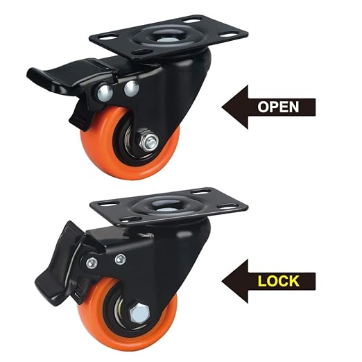 2" Caster Wheels, Casters Set of 4 Heavy Duty - Image 4