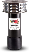 OdorHog Metal Cap Slip On Vent Stack Pipe Filter 3" Black ABS, Removes Outdoor by OdorHog-StoptheStink
