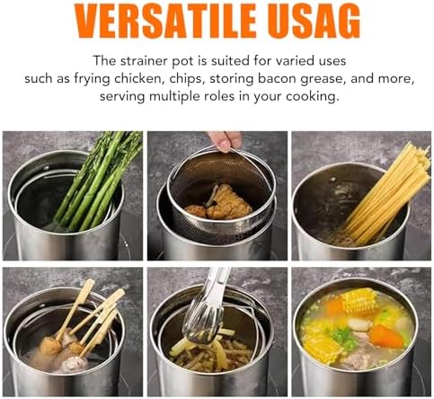 Stainless Steel Oil Filter Pot, Home Oil Fryer Strainer, Stainless Steel Oil - Image 6