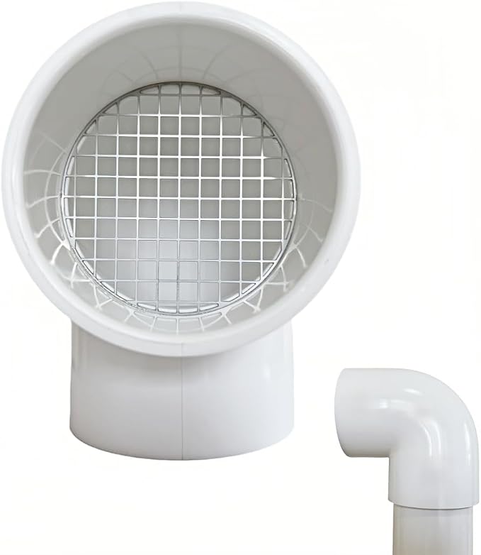 4" PVC Vent Cap with Stainless Steel Screen, 90°Vent Termination Cap by Unknown