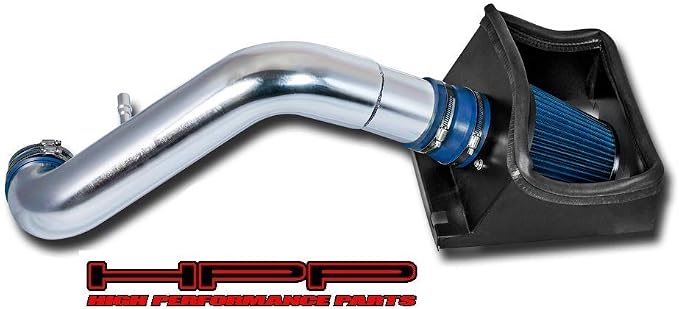 Heat Shield Cold Air Intake Kit & Blue Filter Combo Compatible by High+performance+parts