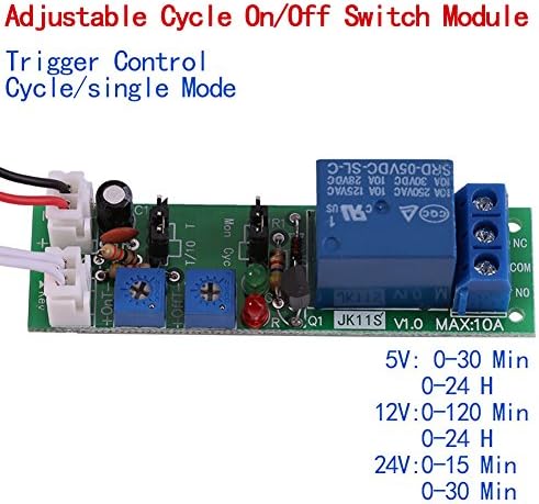 DC 12V Adjustable Cycle Times Switch Module Delay On/Off Timer Delay Switch - Image 2