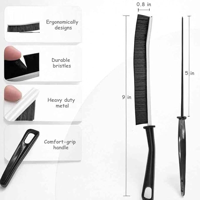 4-Piece Deep Cleaning Brush Set – 3 Slim Crevice Brushes & 1 Long Flexible - Image 3