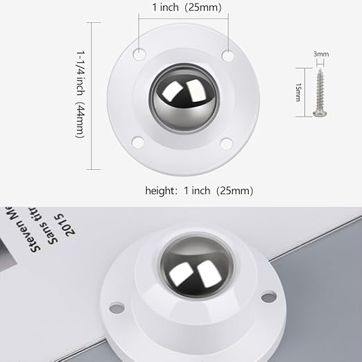 Self Adhesive Caster Wheels for Furniture, Storage Box, Trash Can, PC Stainless - Image 4