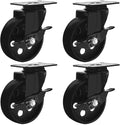 FactorDuty Set of 4 Metal Swivel Plate Caster Wheels by FactorDuty