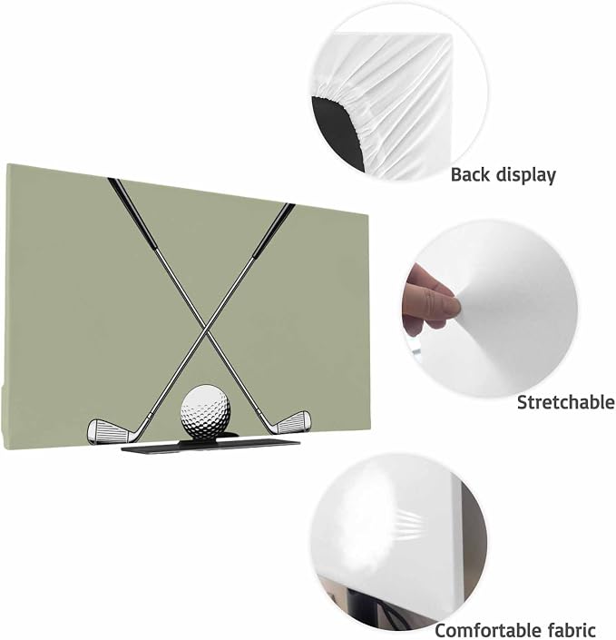 Gradient Sage Green Indoor TV Cover, Elastic TV Screen Protector Cartoon Golf - Image 7