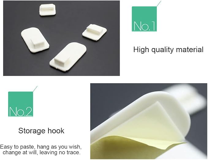 Wall Mount Remote Control Hanger 4 Pcs Self Adhesive Hook Set Holder - Image 7